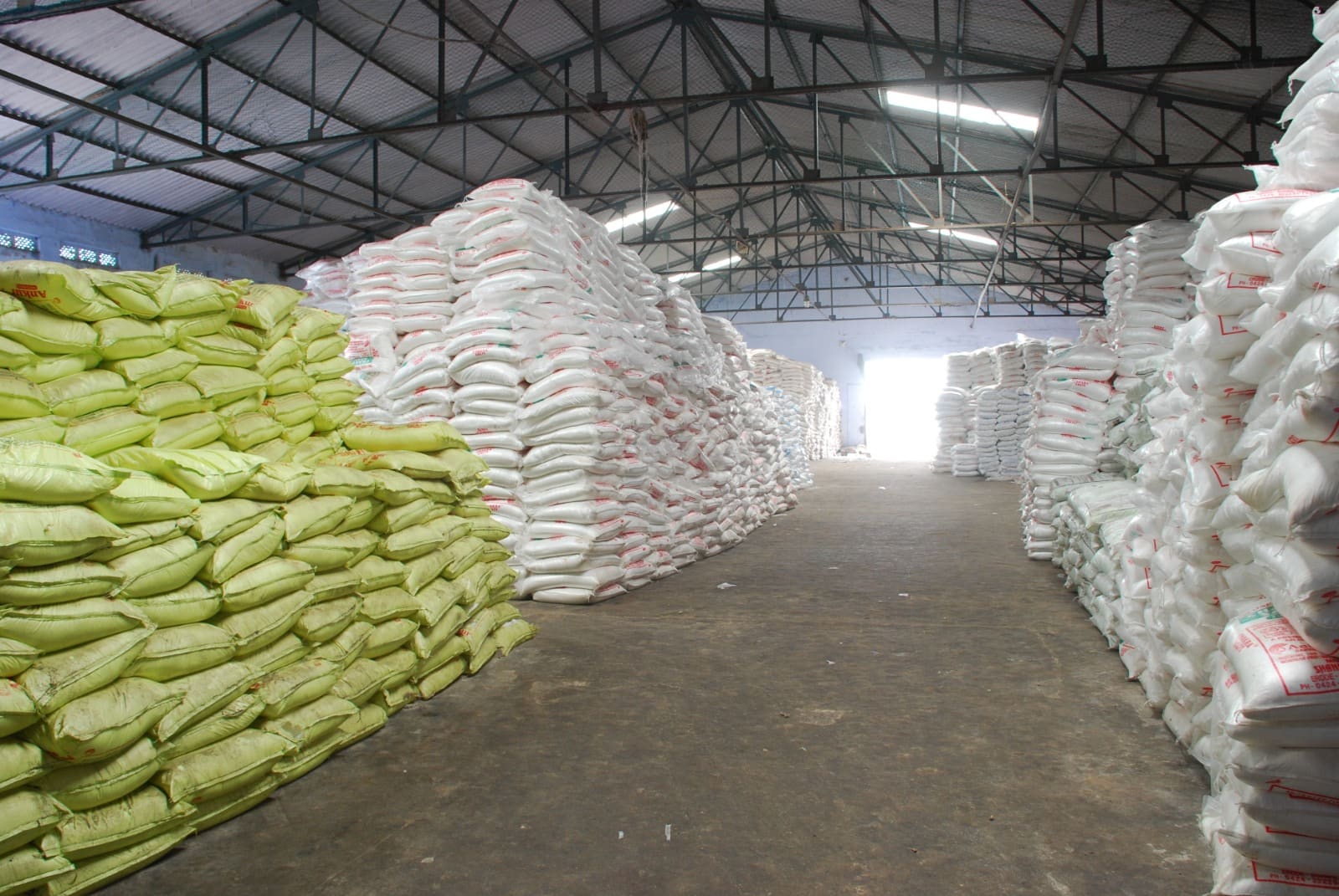 Packed salt bags ready for dispatch
